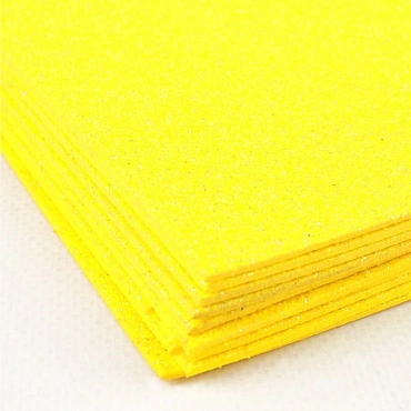 Набор пластичной замши с блёстками жёлтая А4 10л (фоамиран)