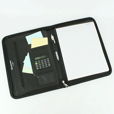 Папка бизнес-органайзер к/з 33х25см +калькулятор+блок А4,рыжего цвета