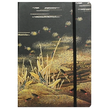 Книжка записная  А5 "Darvish" обложка с золотистым рисунком на резинке